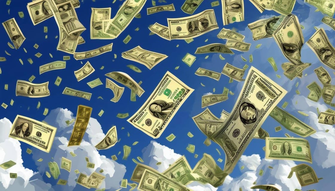 Money falling from the sky